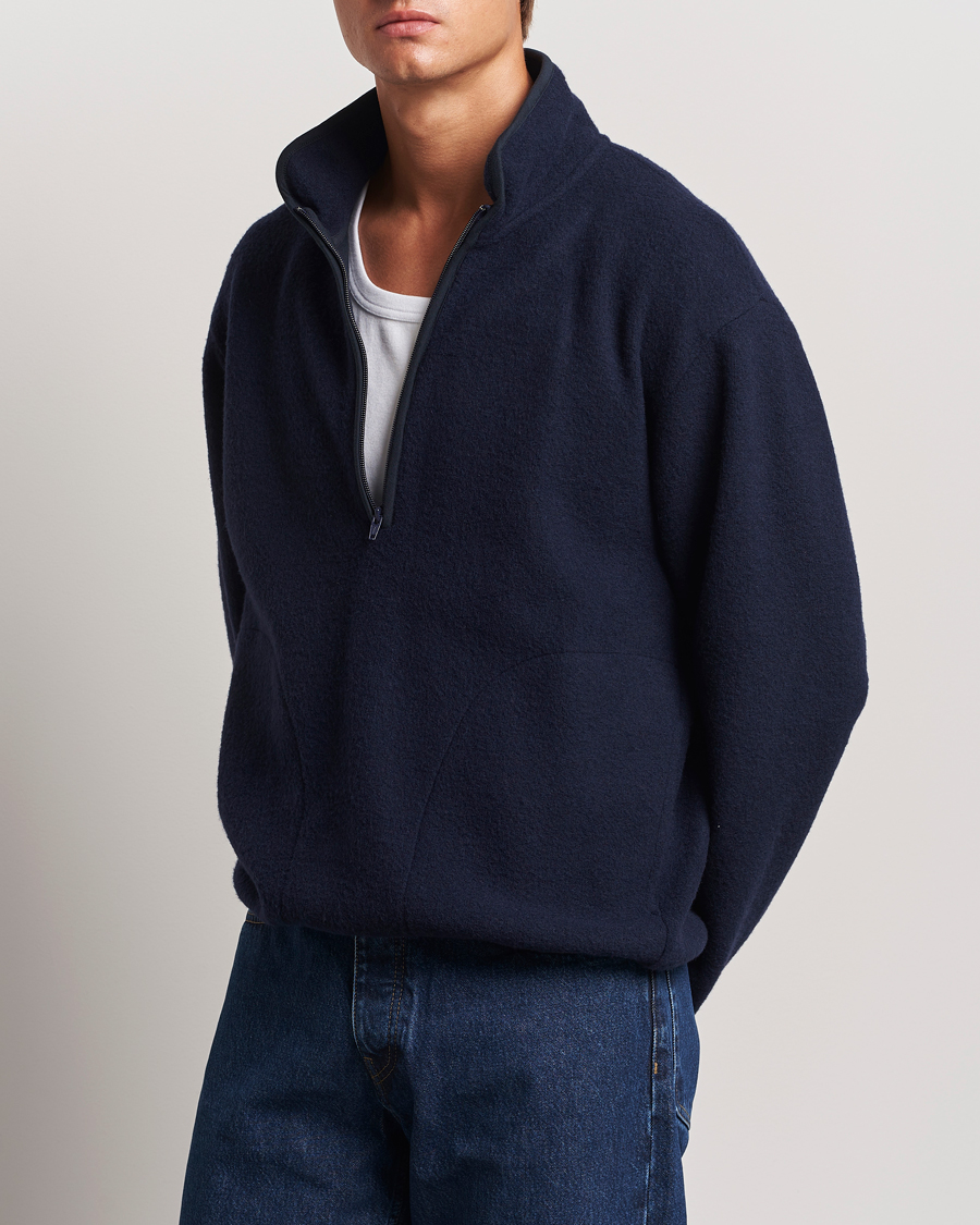 Men |  | Sunflower | Wool Half Zip  Navy