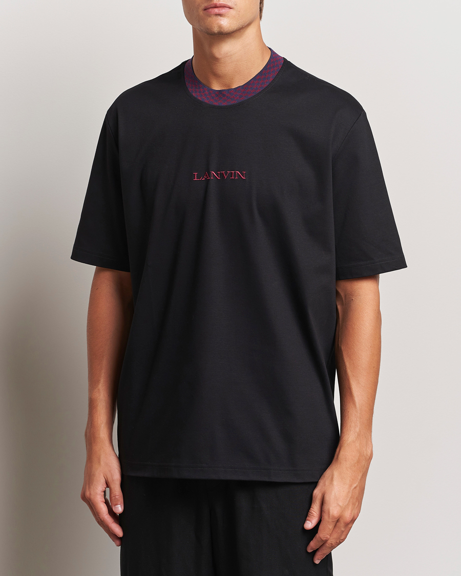 Men | Clothing | Lanvin | Curb Detail Logo T-Shirt Black