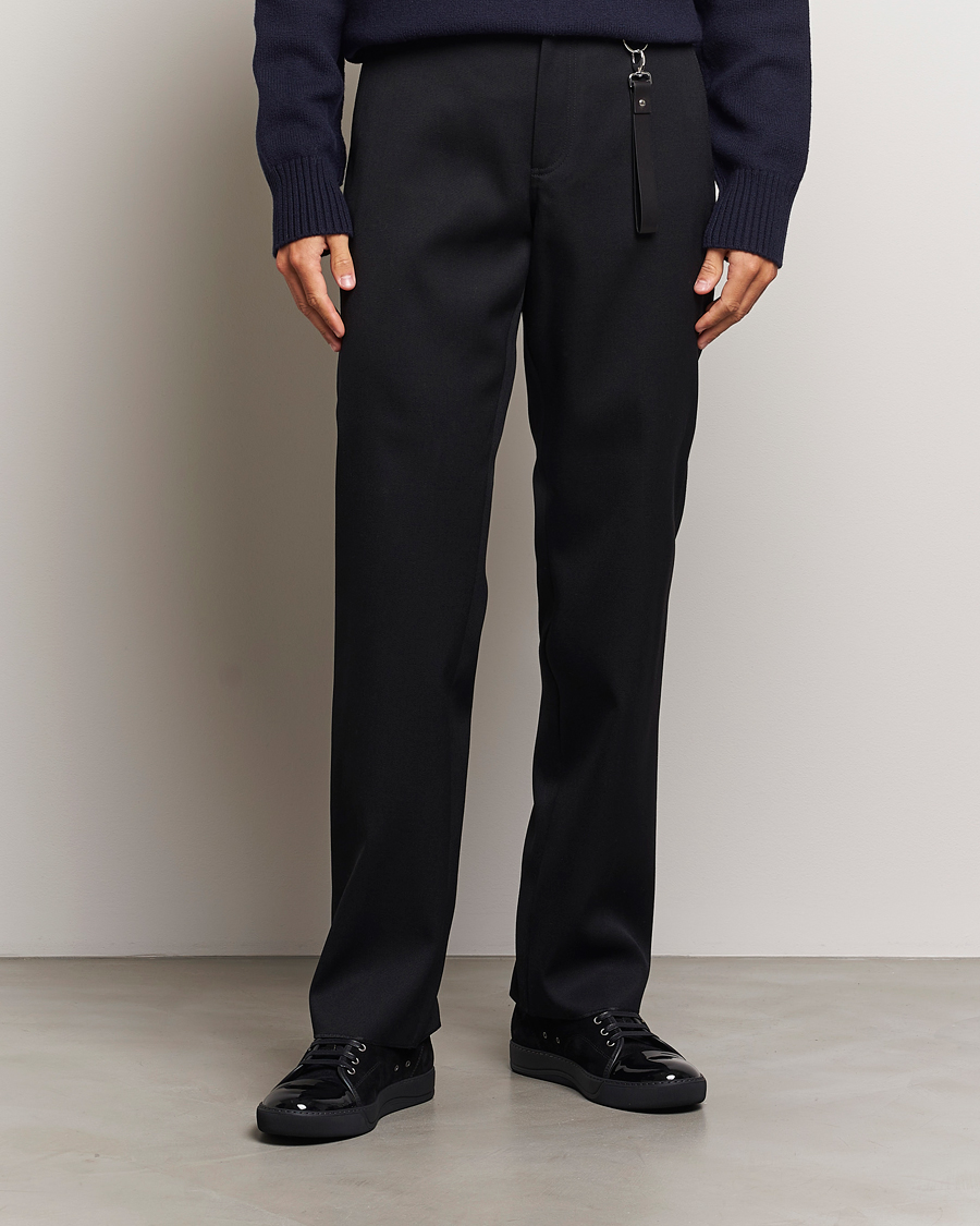 Men | Clothing | Lanvin | Casual Straight Wool Trousers Black