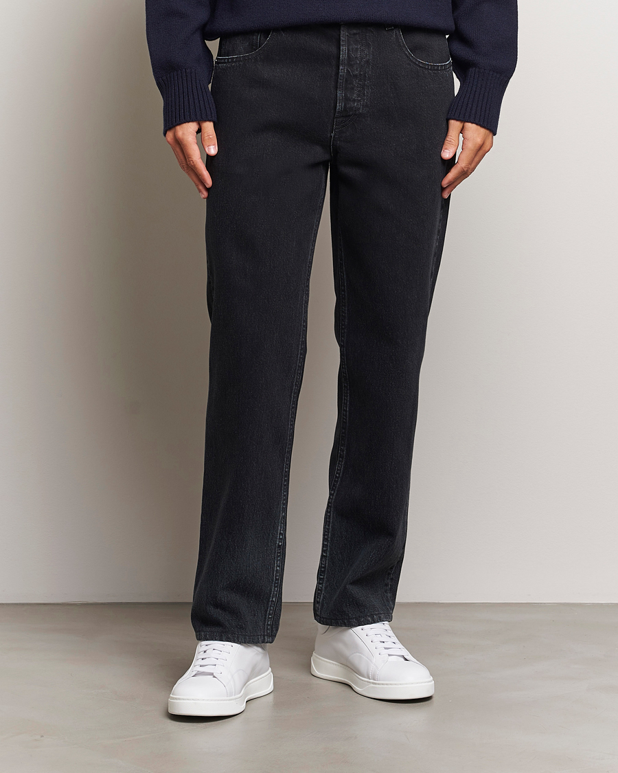 Men | Slim fit | Lanvin | Leather Pocket Denim Pants Black