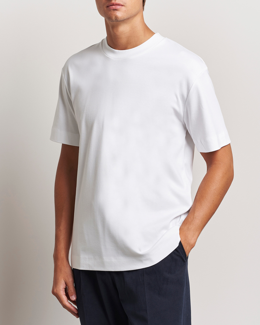 Men |  | Sunspel | Heavyweight Mock Neck T-Shirt White