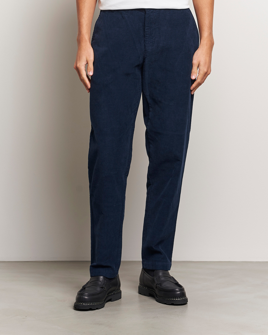 Men |  | Sunspel | Corduroy Chore Trousers Navy