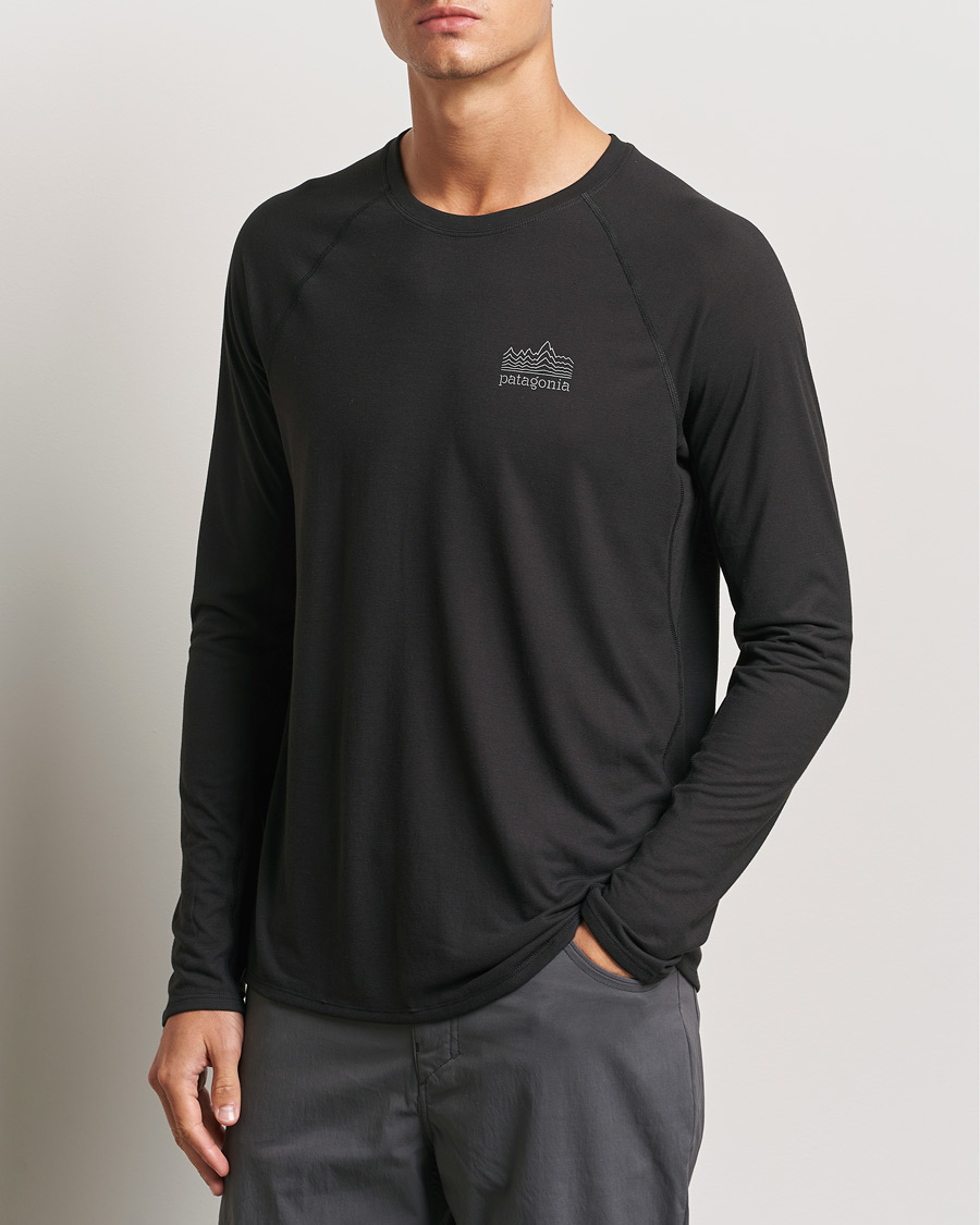 Men | T-Shirts | Patagonia | Long Sleeve Cap Cool Trail Graphic Shirt Black