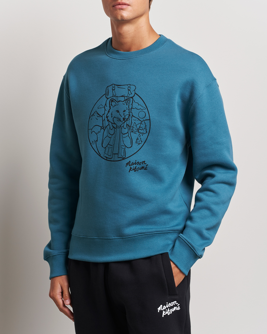 Men |  | Maison Kitsuné | Ramblin Fox Sweatshirt Lake Blue