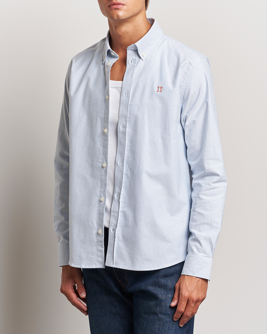 Men |  | LES DEUX | Konrad Contrast Oxford Shirt Light Blue/White