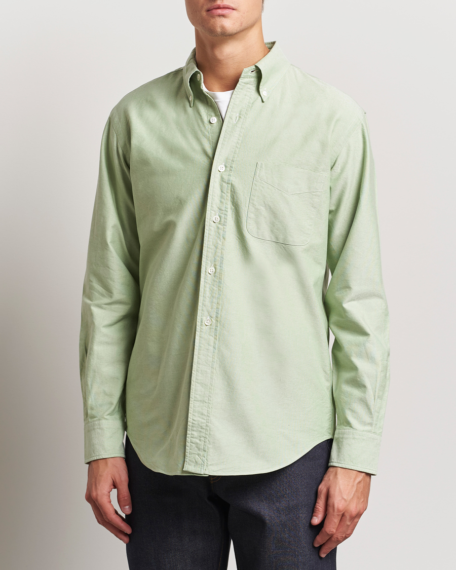 Men |  | Kamakura Shirts | Vintage Ivy Oxford Button Down Shirt Green