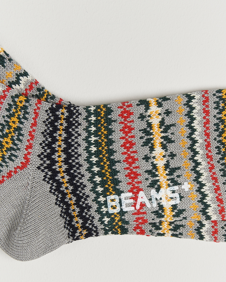 Men |  | BEAMS PLUS | Fair Isle Socks Grey