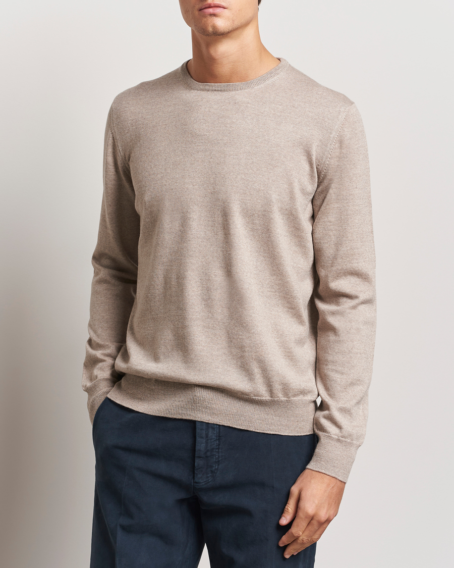 Men |  | Gran Sasso | Merino Fashion Fit Crew Neck Pullover Light Beige