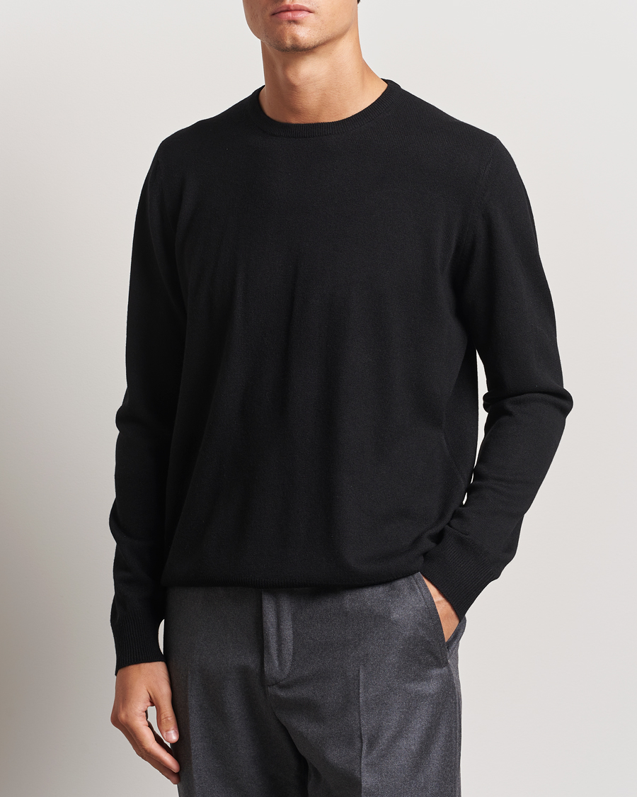 Men |  | Gran Sasso | Wool/Cashmere Crew Neck Black