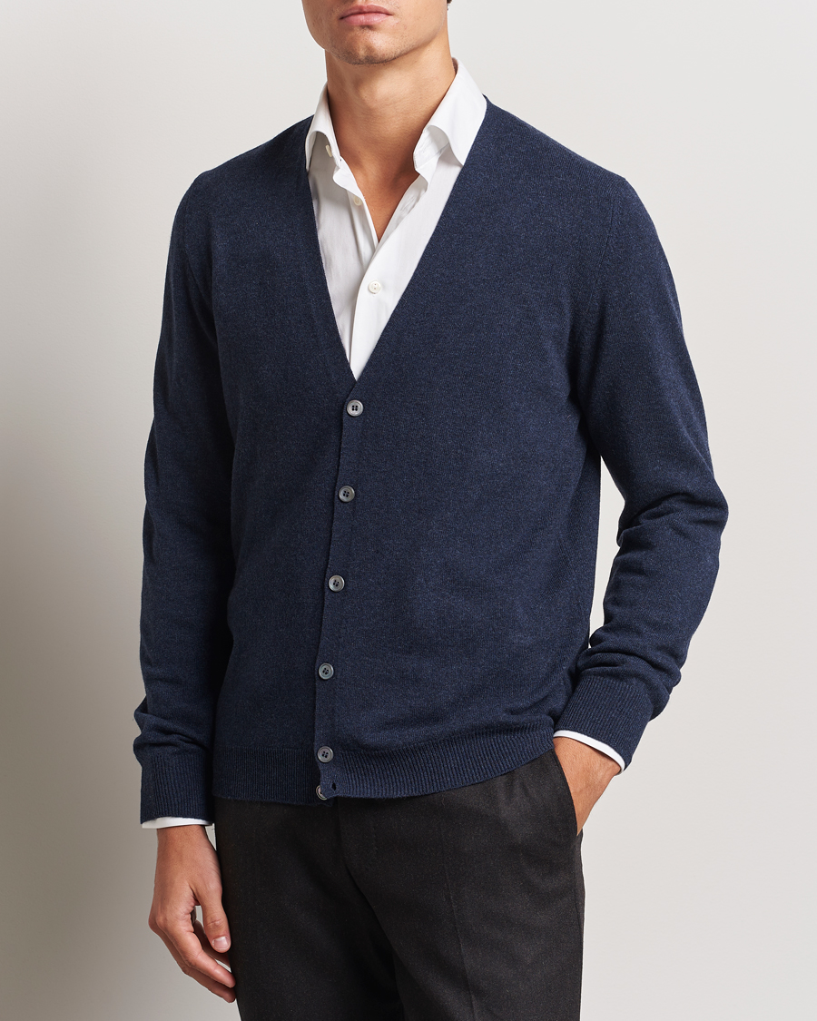 Men |  | Gran Sasso | Wool/Cashmere Cardigan Navy Melange