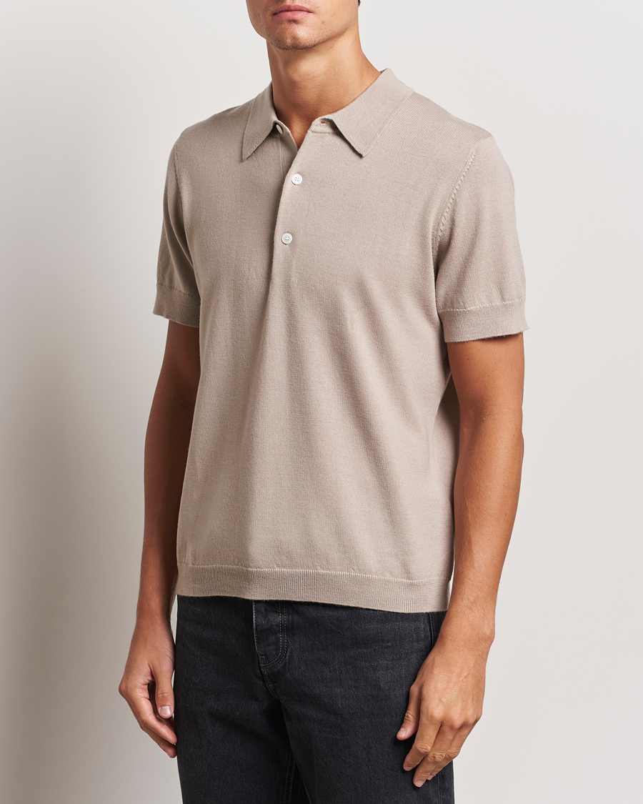 Men | Clothing | A Day\'s March | Rosehall Short Sleeve Merino Polo Dove