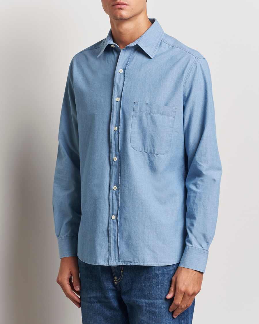 Men |  | A Day\'s March | Will Chambray Shirt Light Blue