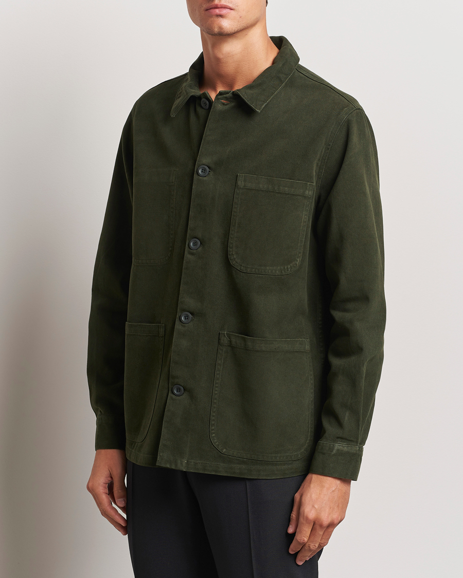 Men | Clothing | A Day\'s March | Algot Cotton Lyocell Overshirt Deep Green