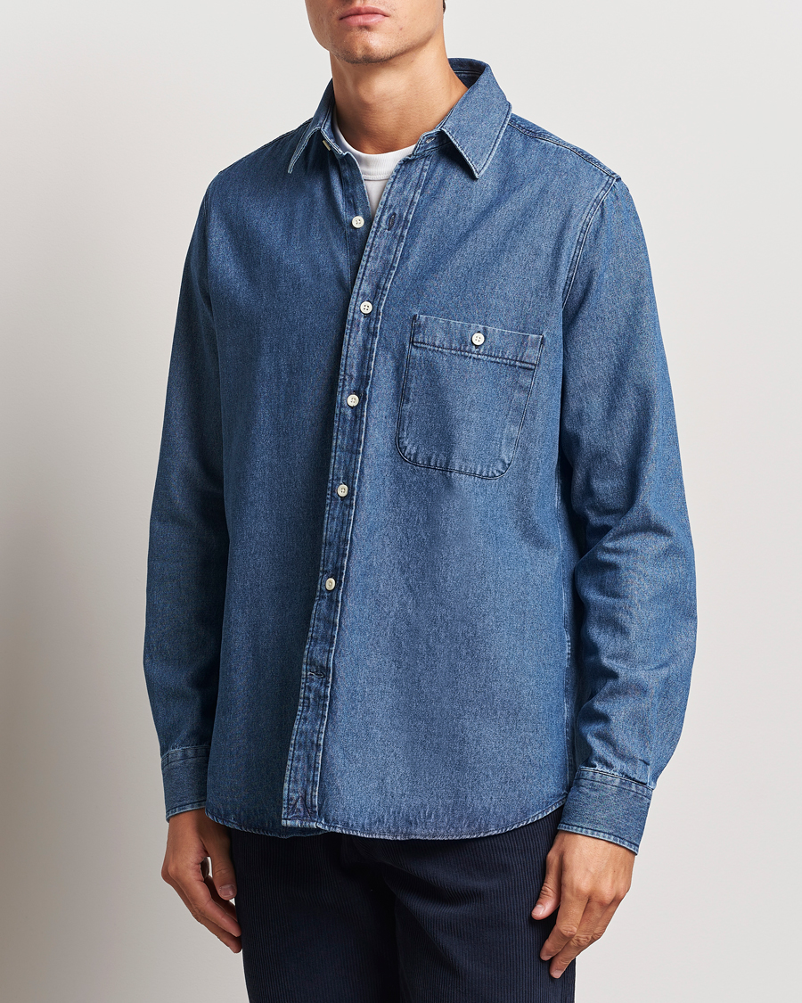 Men |  | A Day\'s March | Mason Sturdy Denim Shirt Indigo Blue