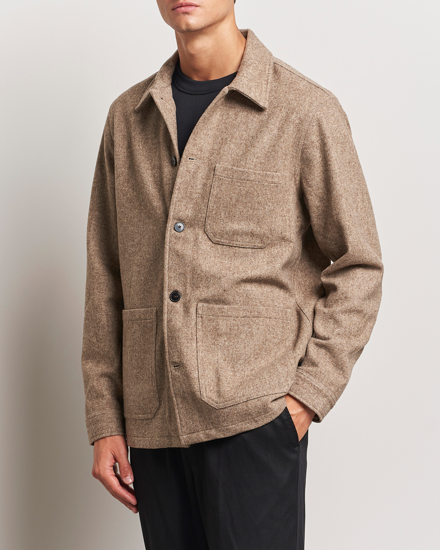 Men |  | A Day\'s March | Original Wool Overshirt Light Taupe Melange