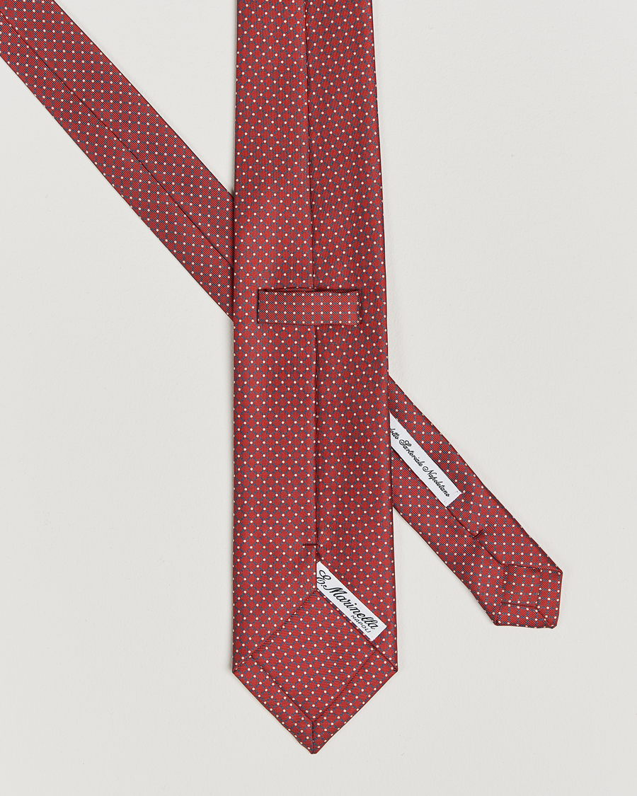 Men |  | E. Marinella | 3-Fold Printed Silk Tie Burgundy