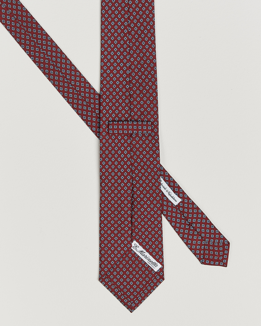 Men |  | E. Marinella | 3-Fold Printed Silk Tie Burgundy