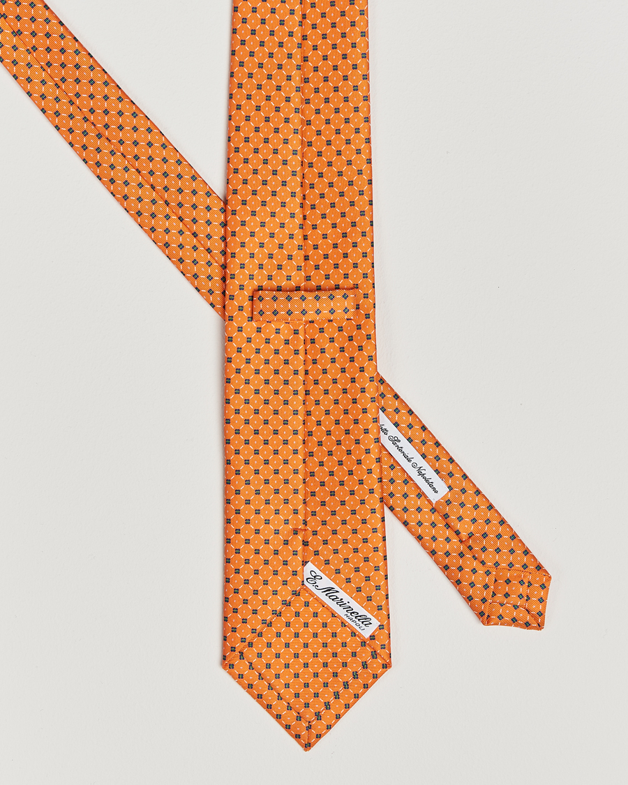 Men |  | E. Marinella | 3-Fold Printed Silk Tie Orange