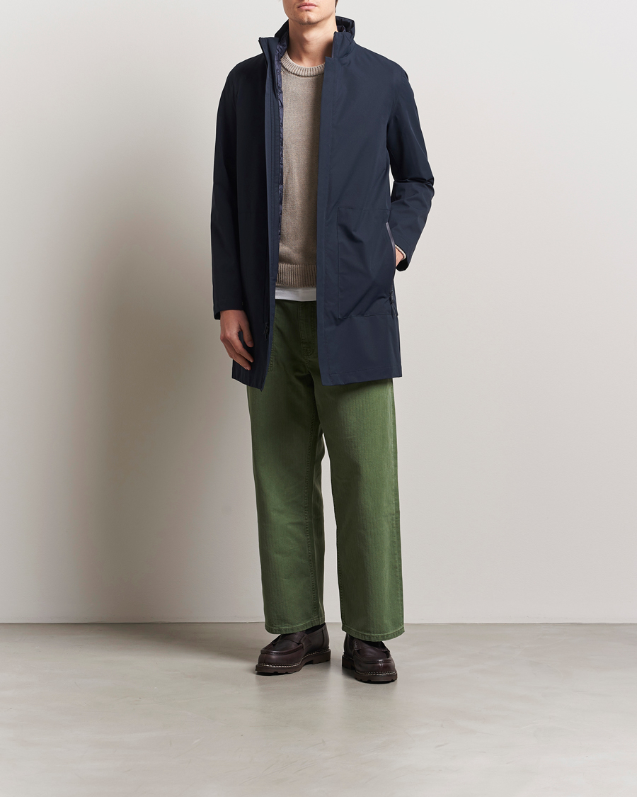 Men | Coats & Jackets | Woolrich | Two Layer 2 in 1 Carcoat Melton Blue