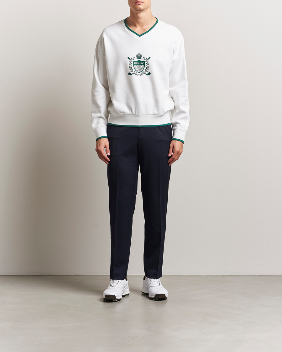 Men | Sweaters & Knitwear | RLX Ralph Lauren | Active Sweatshirt Ceramic White/Kelly Green