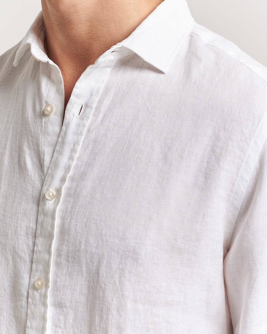 Men | Shirts | Charles Tyrwhitt | Pure Linen Slim Fit Shirt White