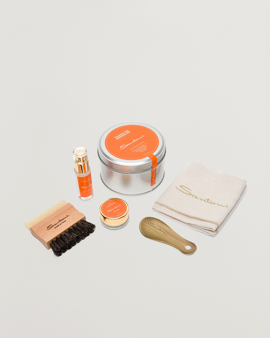 Men | Shoe Care | Santoni | Shoe Care Survival Kit Metal