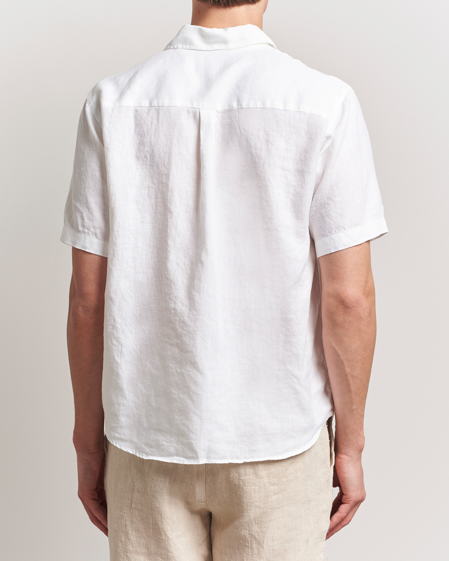 Men | Shirts | Colorful Standard | Garment Dyed Linen Short Sleeve Shirt Optical White