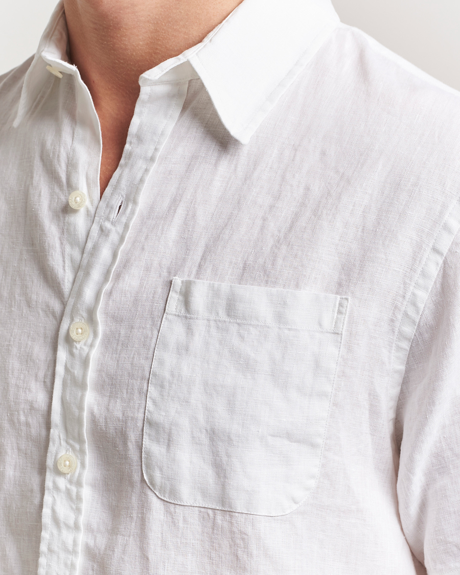 Men | Shirts | Colorful Standard | Garment Dyed Linen Short Sleeve Shirt Optical White