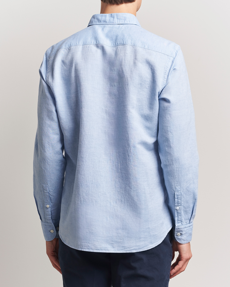 Men | Shirts | BOSS BLACK | Hal Cotton/Linen Contrast Shirt Light Blue