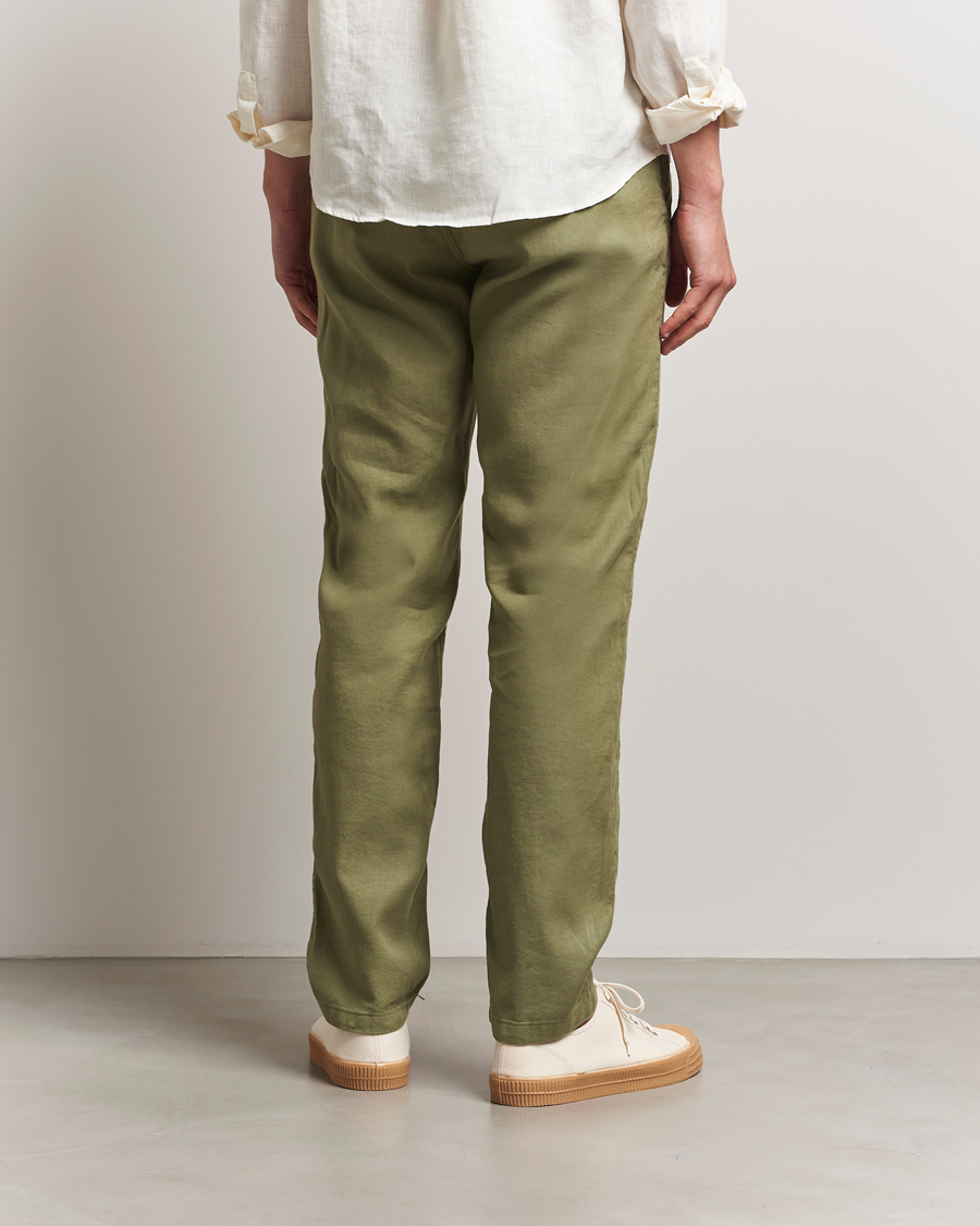 Men | Trousers | Morris | Fenix Linen/Cotton Trousers Olive