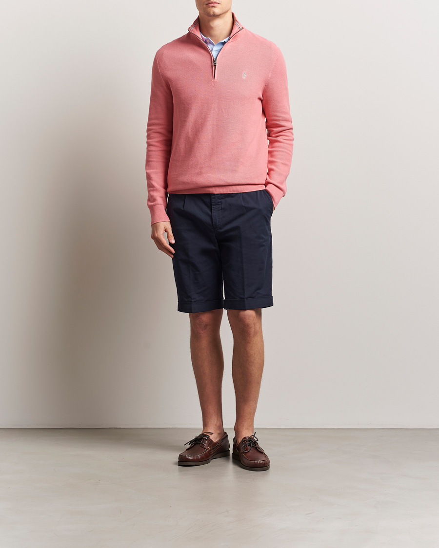 Men | Sweaters & Knitwear | Polo Ralph Lauren | Half Zip Cotton Pullover Desert Rose