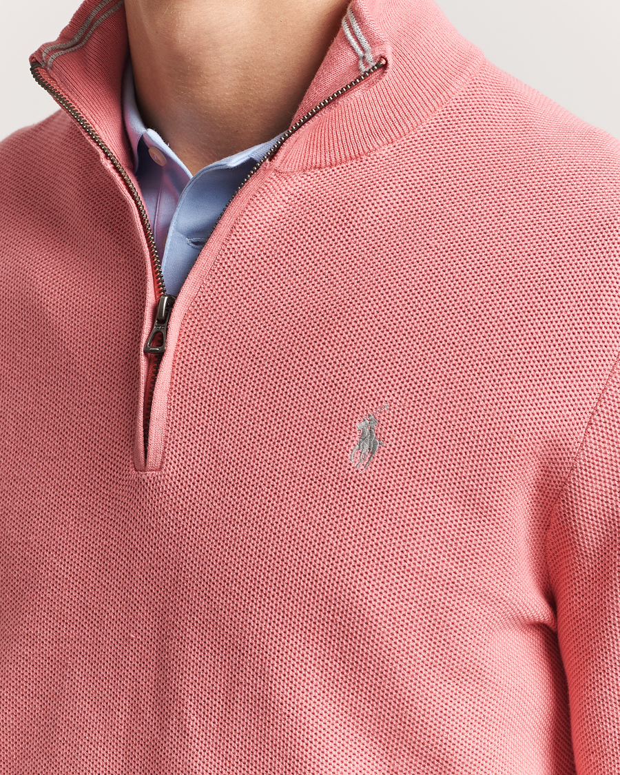 Men | Sweaters & Knitwear | Polo Ralph Lauren | Half Zip Cotton Pullover Desert Rose