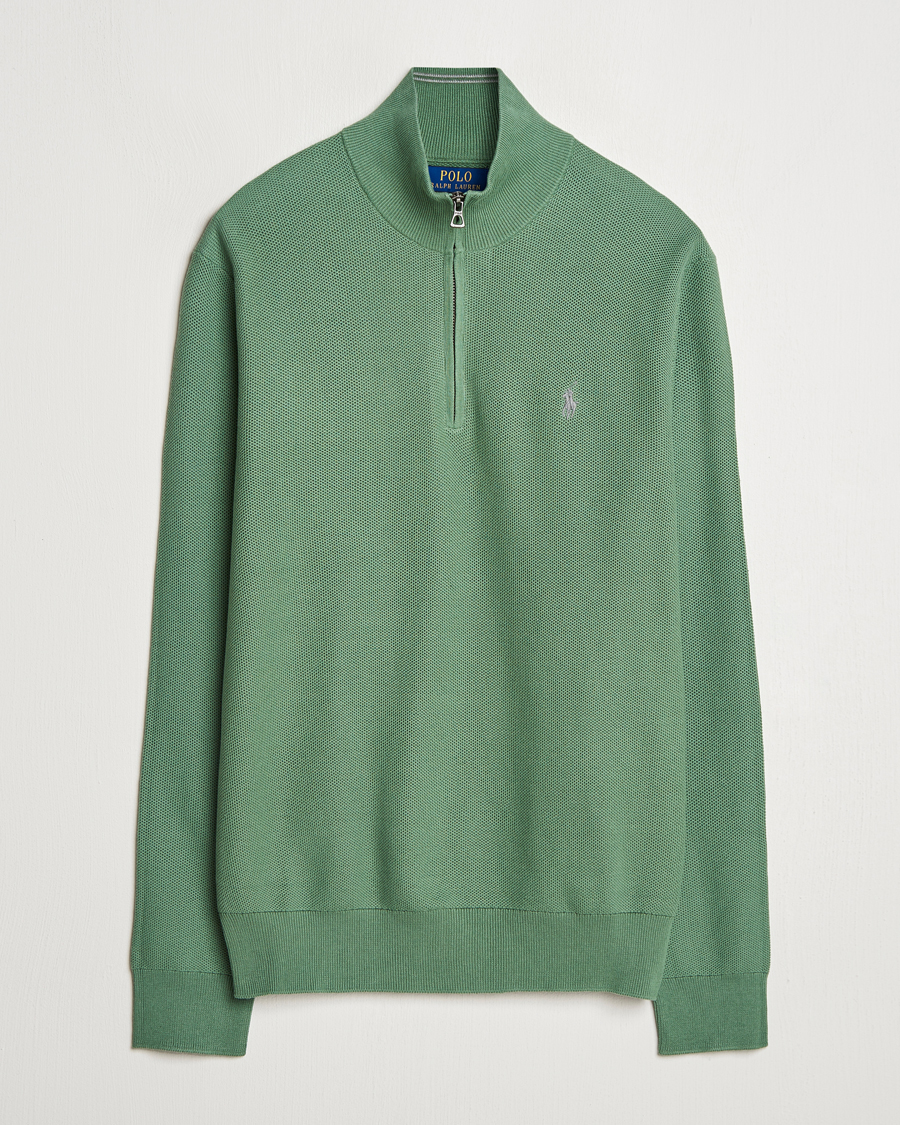 Men | Sweaters & Knitwear | Polo Ralph Lauren | Half Zip Cotton Pullover Fatigue
