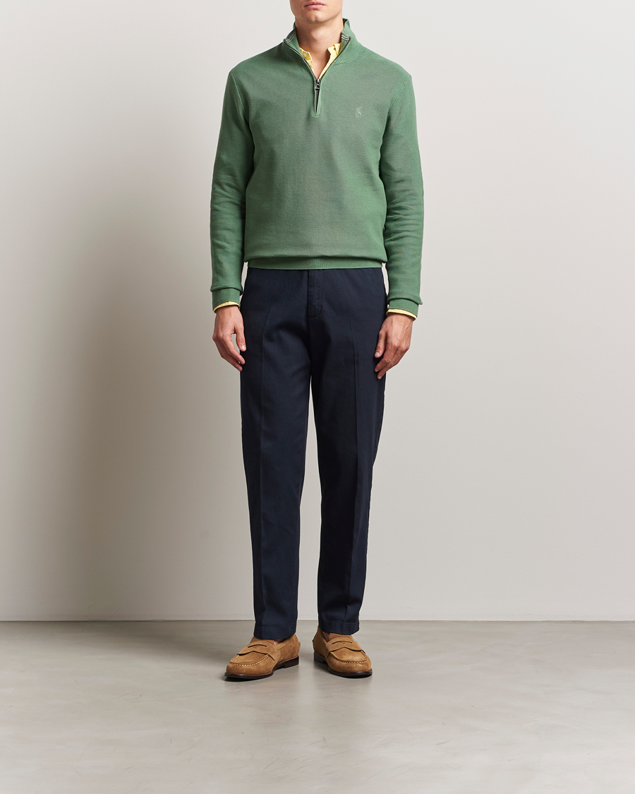Men | Sweaters & Knitwear | Polo Ralph Lauren | Half Zip Cotton Pullover Fatigue