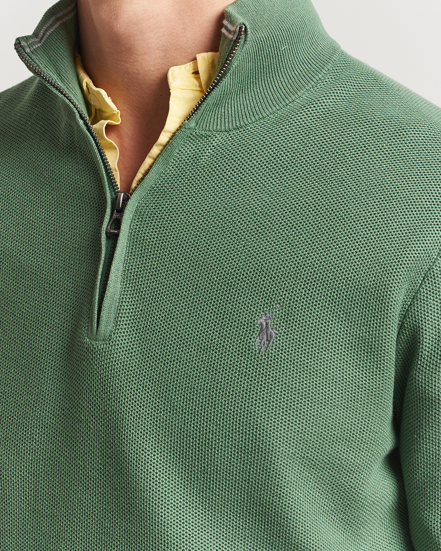 Men | Sweaters & Knitwear | Polo Ralph Lauren | Half Zip Cotton Pullover Fatigue