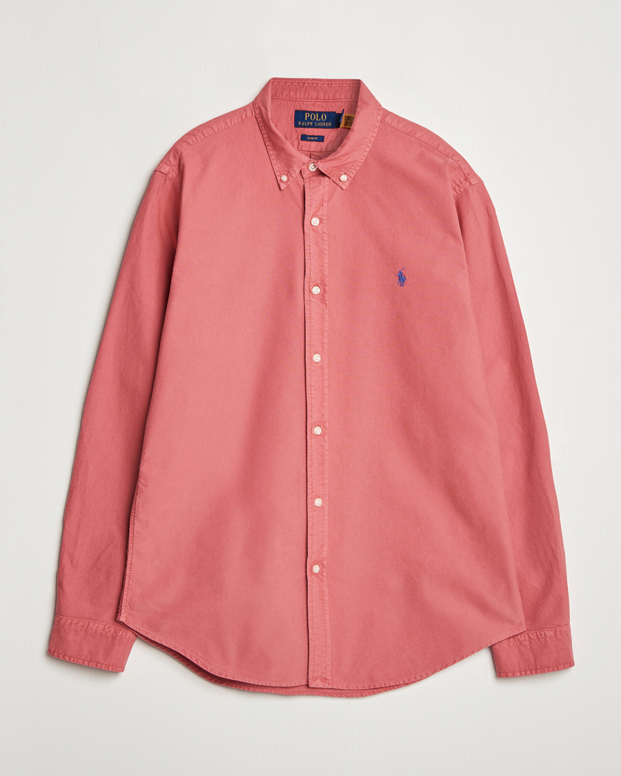 Men | Shirts | Polo Ralph Lauren | Slim Fit Garment Dyed Oxford Shirt Adirondack Berry