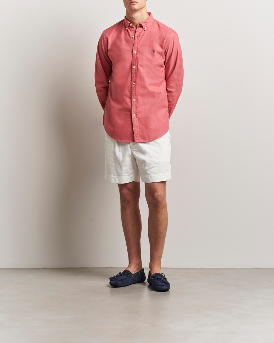 Men | Shirts | Polo Ralph Lauren | Slim Fit Garment Dyed Oxford Shirt Adirondack Berry