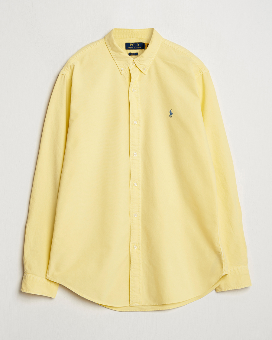 Men | Shirts | Polo Ralph Lauren | Slim Fit Garment Dyed Oxford Shirt Wicket Yellow