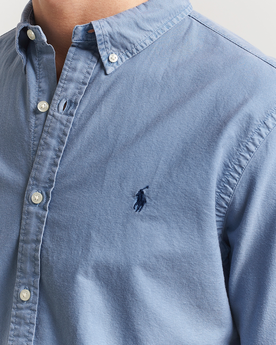 Men | Shirts | Polo Ralph Lauren | Slim Fit Garment Dyed Oxford Shirt Channel Blue