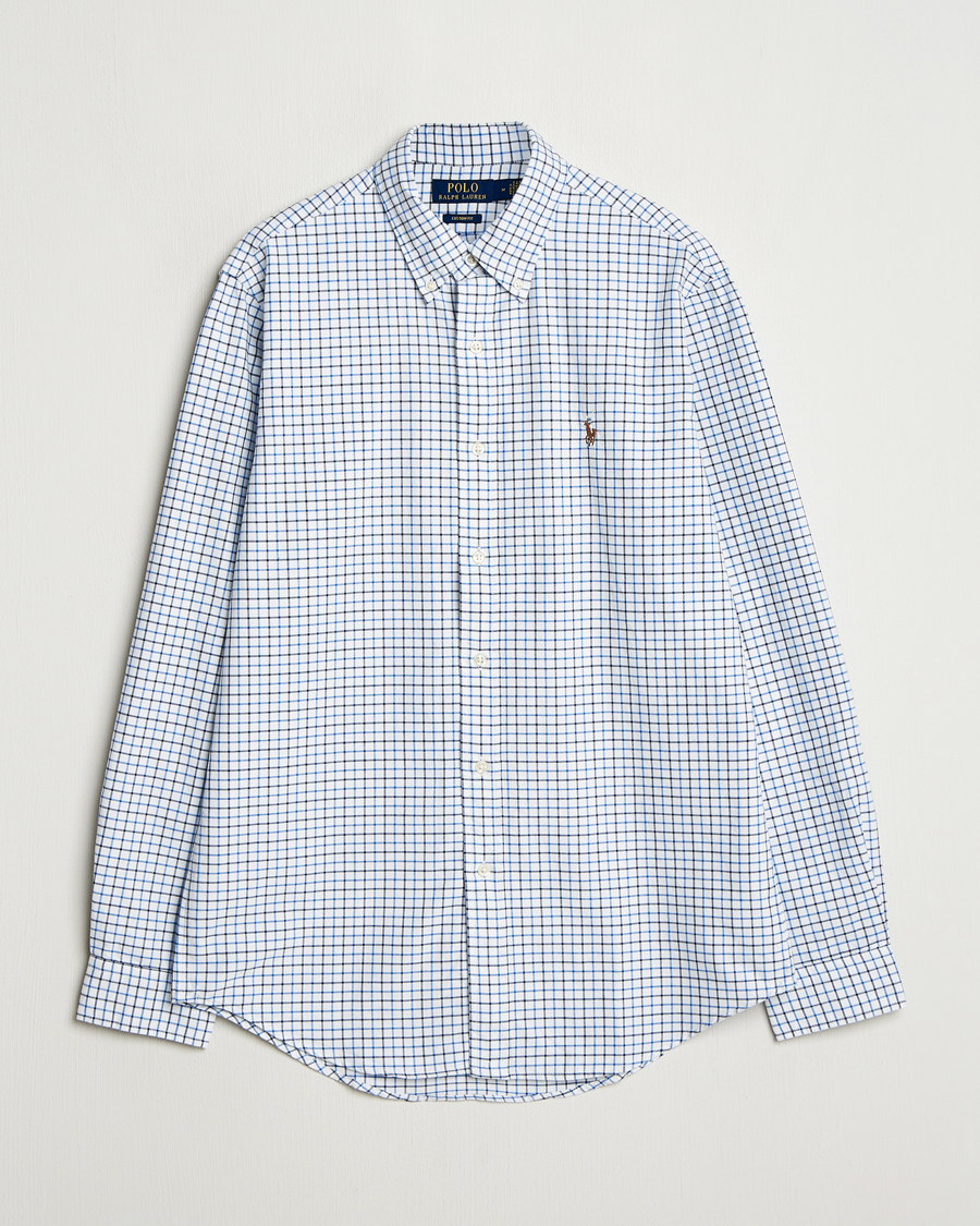 Men | Shirts | Polo Ralph Lauren | Custom Fit Checked Oxford Shirt White/Blue Multi