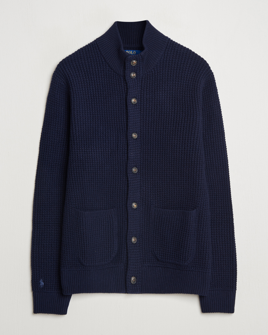 Men | Sweaters & Knitwear | Polo Ralph Lauren | Cotton/Wool Button Cardigan Hunter Navy