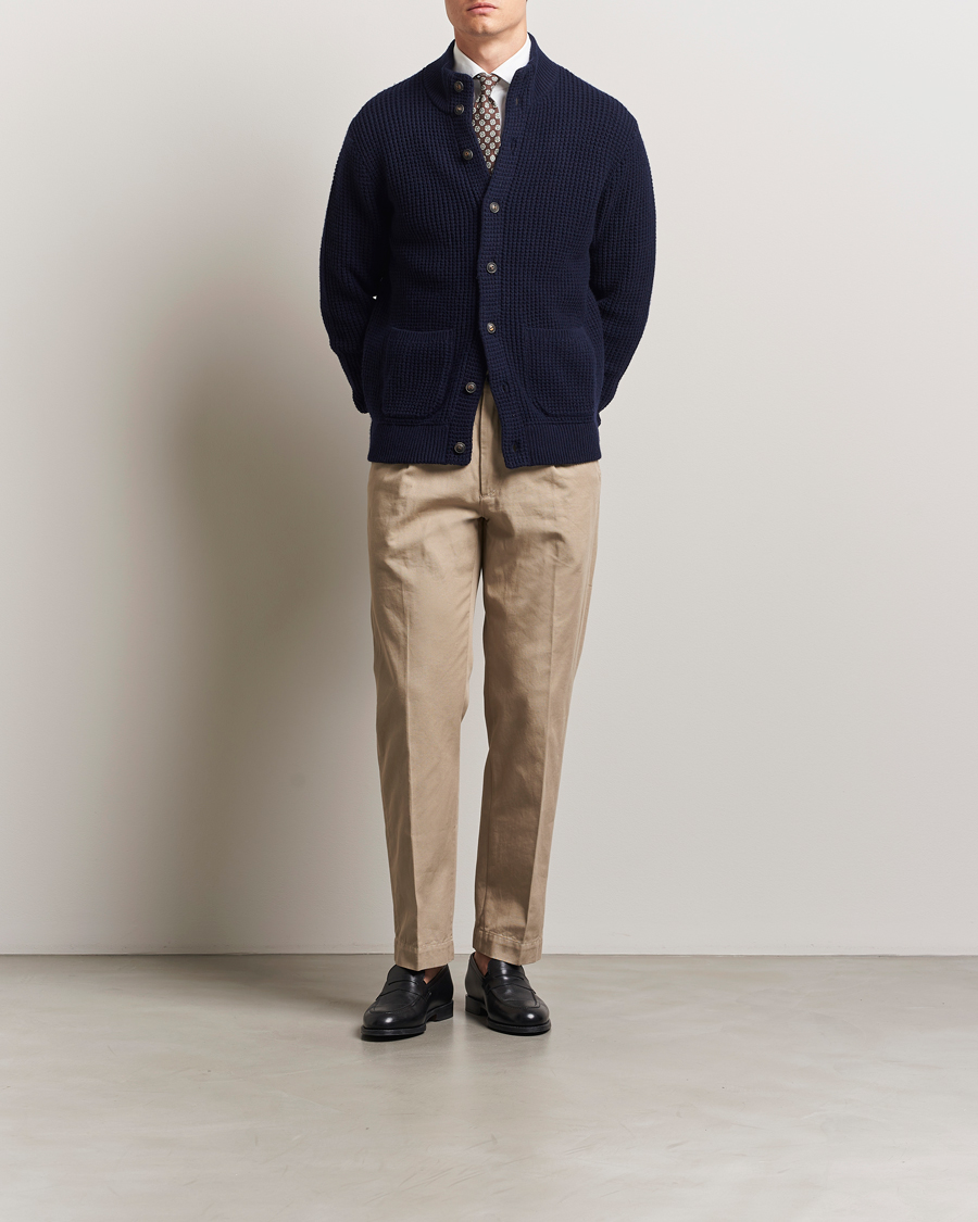 Men | Sweaters & Knitwear | Polo Ralph Lauren | Cotton/Wool Button Cardigan Hunter Navy