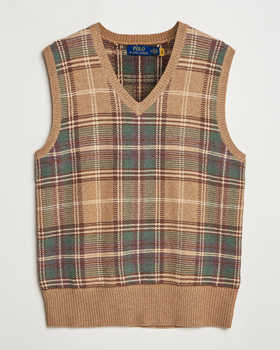 Men | Sweaters & Knitwear | Polo Ralph Lauren | Wool/Cotton Vest Tan Combo