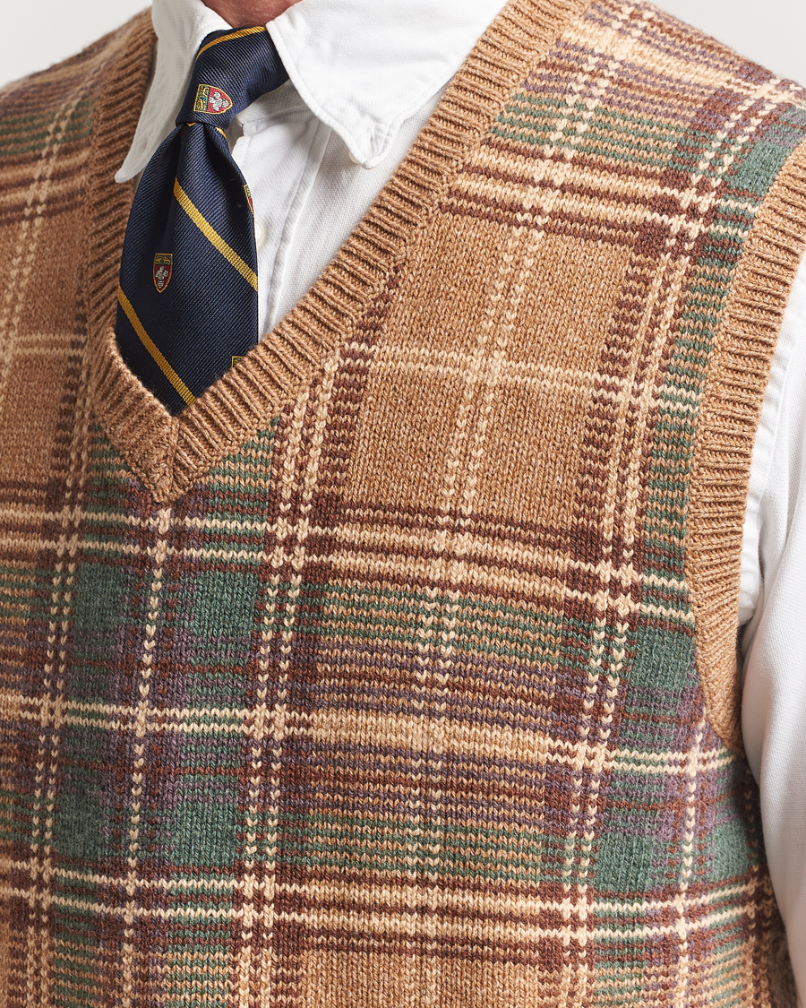 Men | Sweaters & Knitwear | Polo Ralph Lauren | Wool/Cotton Vest Tan Combo