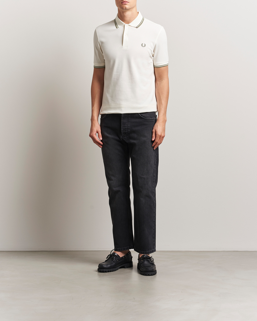 Men | Polo Shirts | Fred Perry | Twin Tipped Polo Shirt Light Ecru