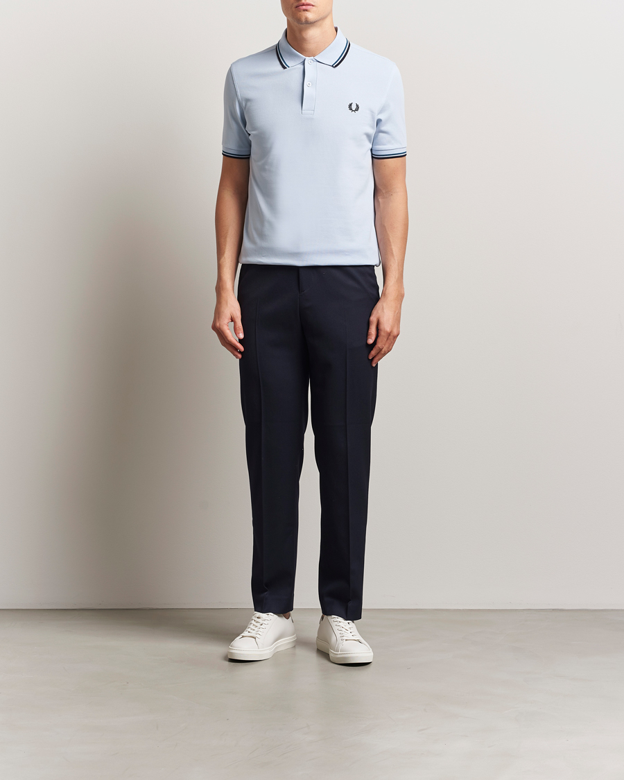 Men | Polo Shirts | Fred Perry | Twin Tipped Polo Shirt Light Smoke