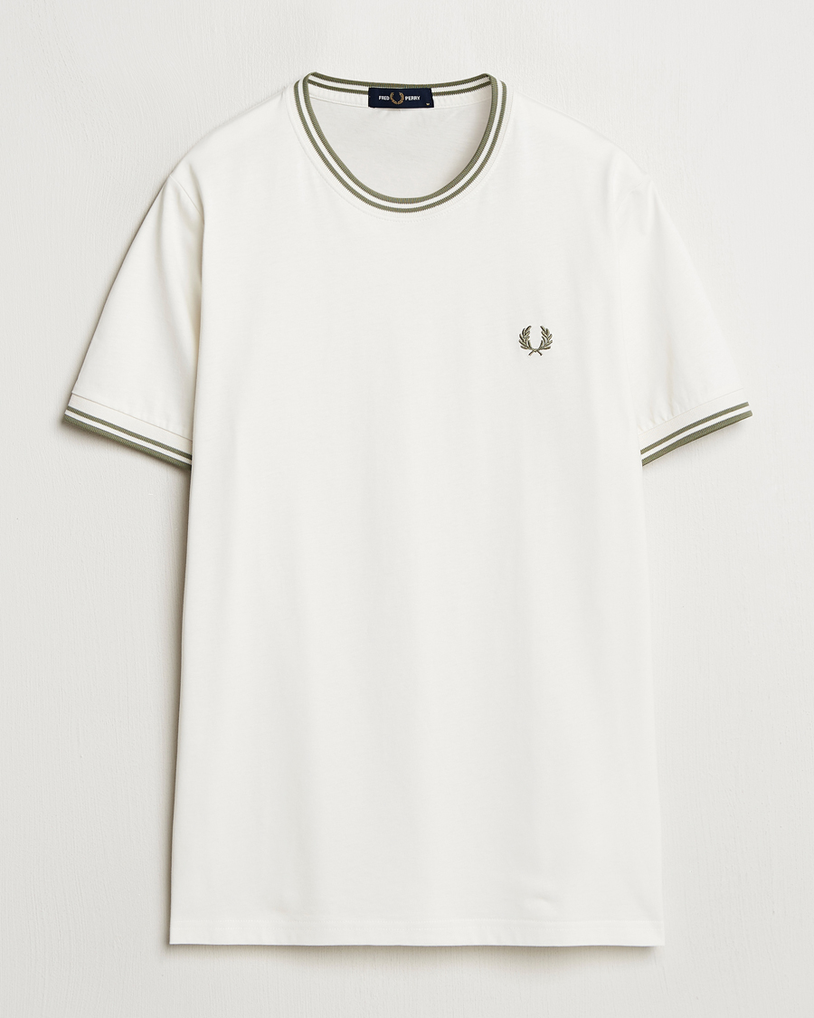 Men | T-Shirts | Fred Perry | Twin Tipped T-Shirt Light Ecru
