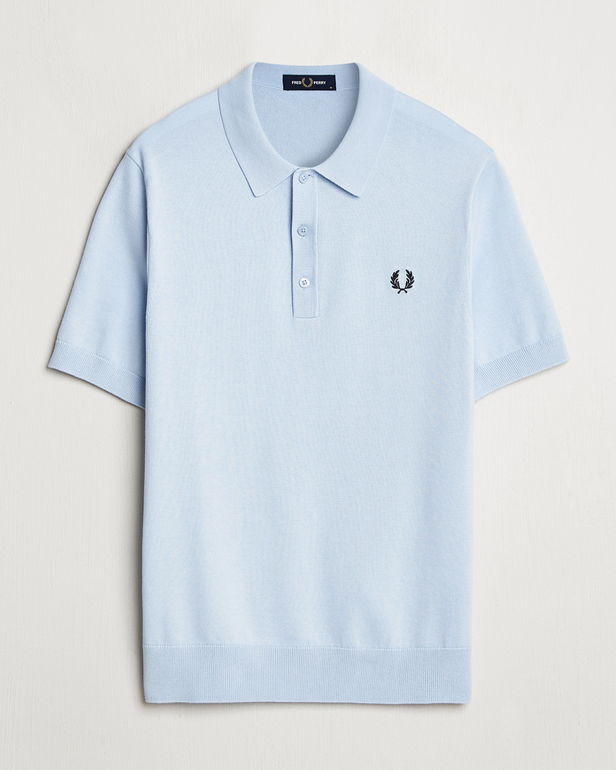 Men | Polo Shirts | Fred Perry | Cotton Knitted Polo Light Smoke