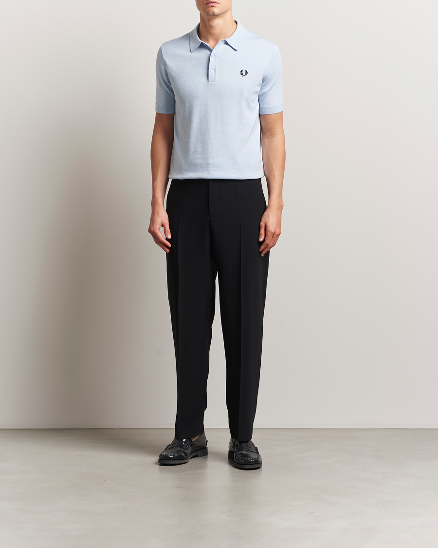 Men | Polo Shirts | Fred Perry | Cotton Knitted Polo Light Smoke