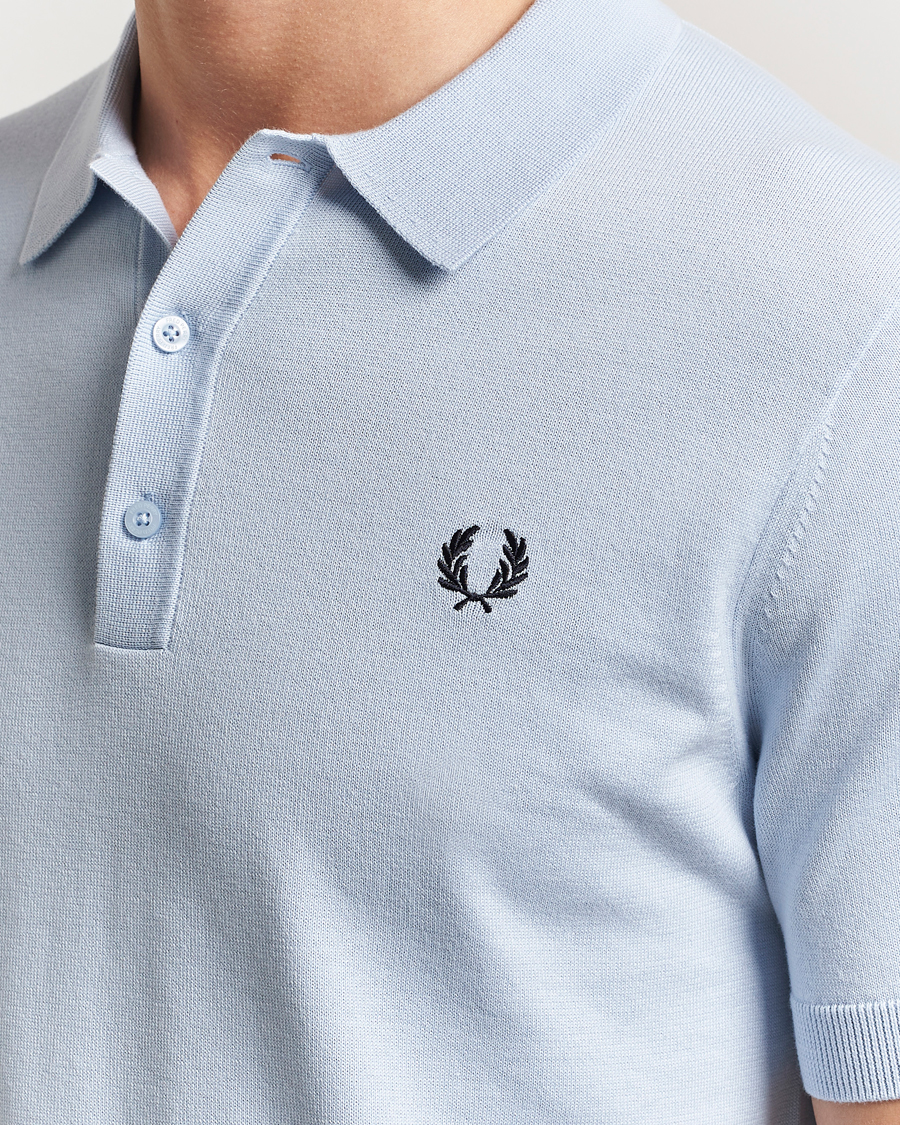 Men | Polo Shirts | Fred Perry | Cotton Knitted Polo Light Smoke